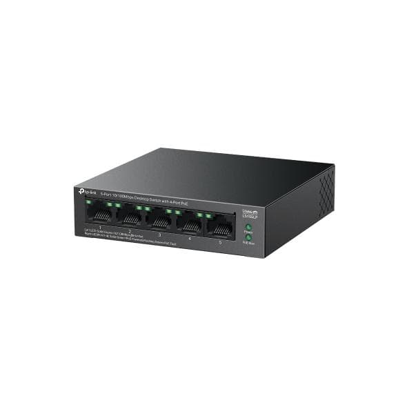 "5-Port 10/100 Mbps Desktop Switch with 4-Port PoE PORT: 4× - 3