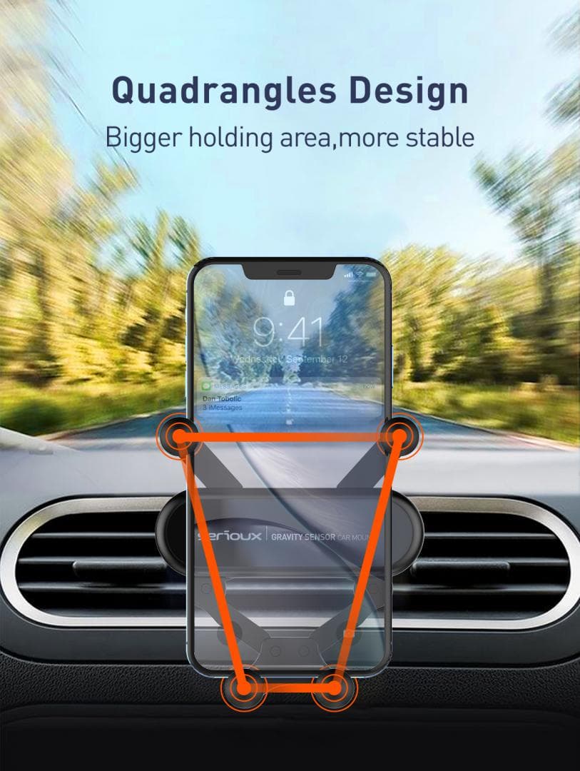 Suport auto telefon Gravity Serioux CH04,  Material: ABS, Mod - 3