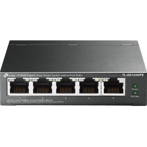 "5-Port Gigabit Easy Smart Switch with 4-Port PoE+ PORT: 4× - 2