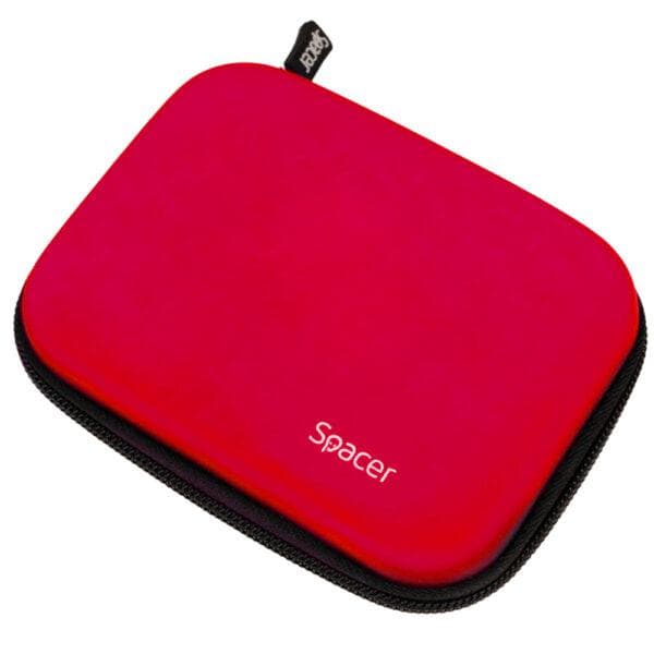 Husa Spacer pentru HDD/SSD 2.5", buzunar intern plasa, rosu
