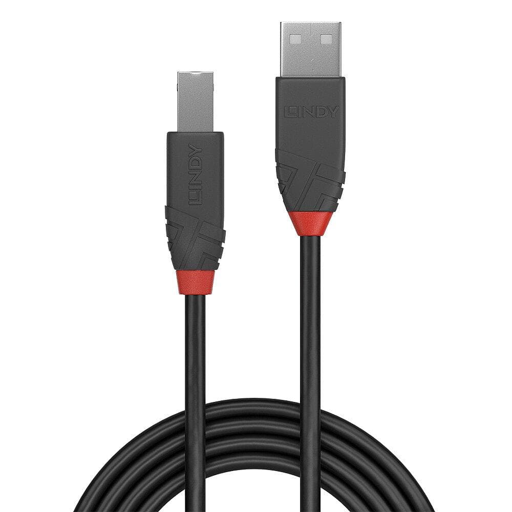 Cablu Lindy USB A la USB B Anthra Line, lungime - 2