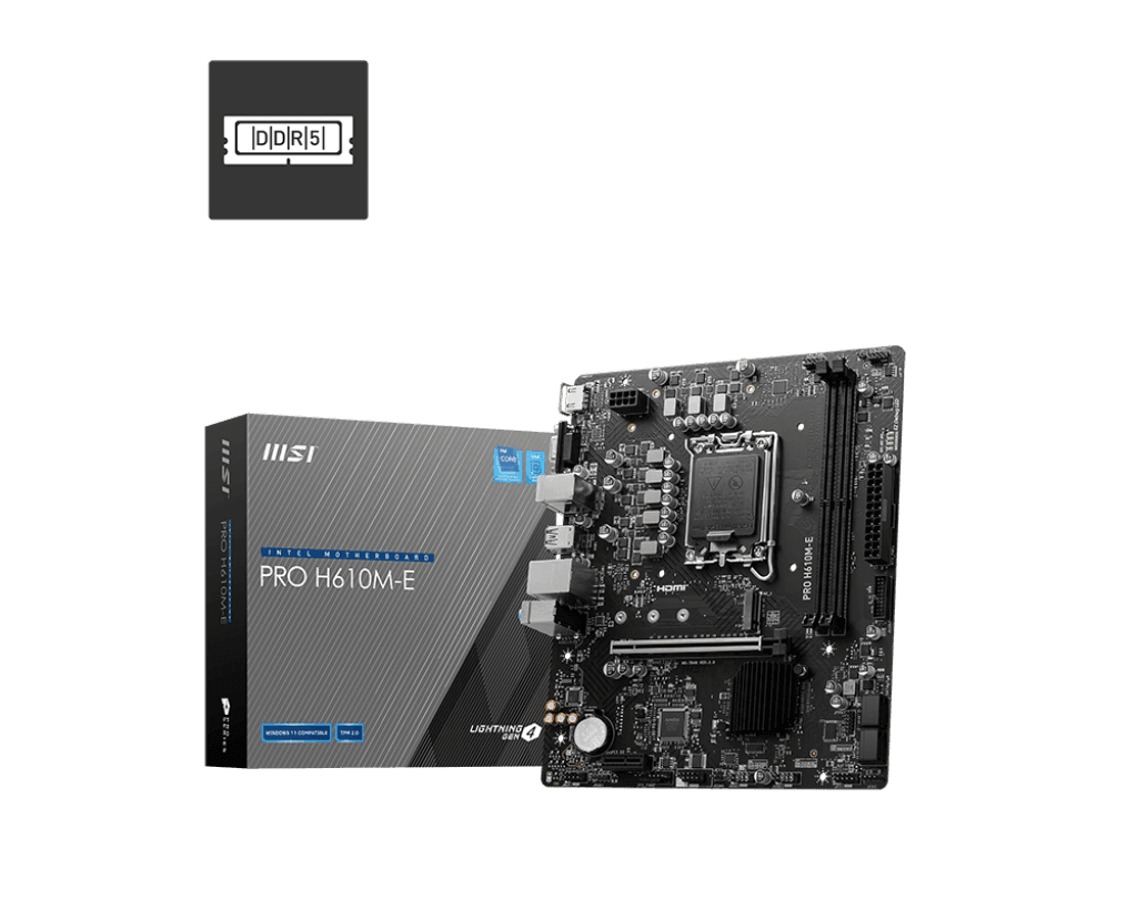 Placa de baza MSI PRO H610M-E, LGA 1700, DDR5, Micro-ATX