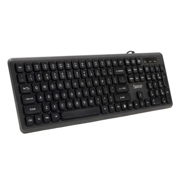 Tastatura Spacer cu fir USB, 104 taste, silentioasa, low profile - 3