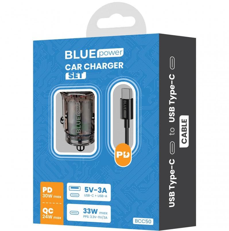 Incarcator auto BLUE Power BCC50 33W/3A 1xUSB-A & 1xUSB-C Black - 4