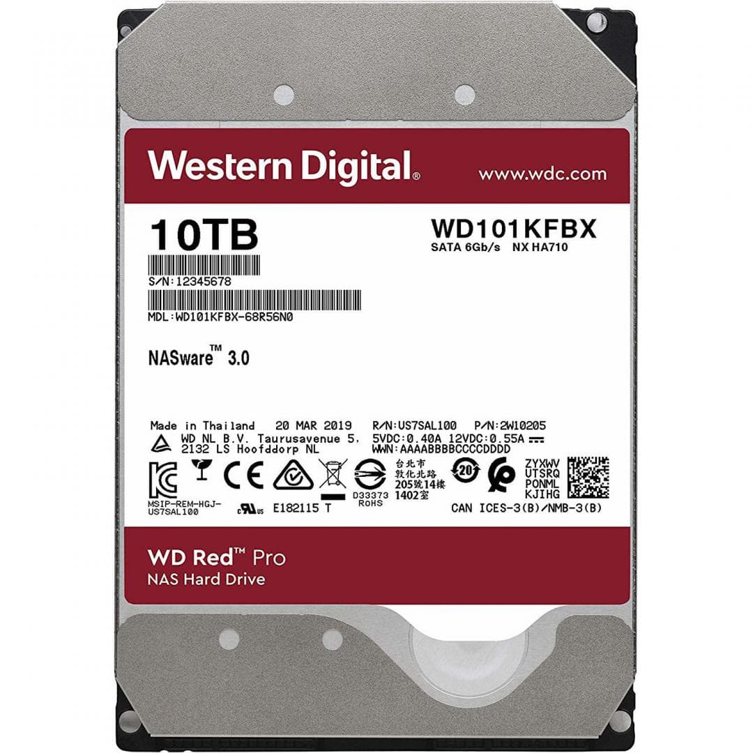 HDD NAS WD Red Pro, 10TB, 7200 RPM, 256MB, SATA - 2